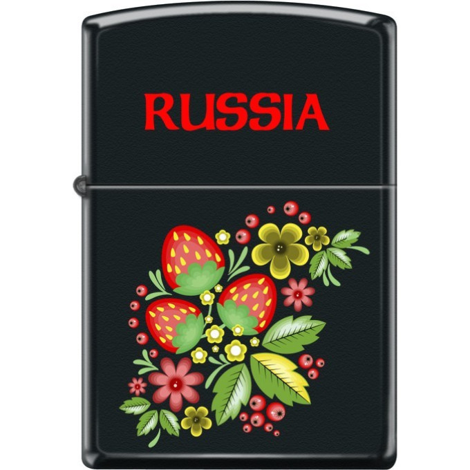 Zippo 218 Russian Khokhloma — зажигалка с хохломской росписью